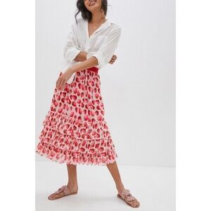 EVA FRANCO Strawberry Tiered Skirt